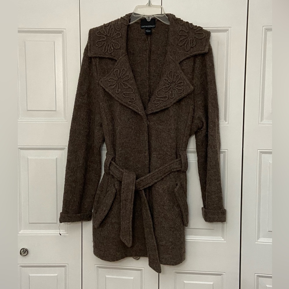 Cynthia Rowley, Felted Wool Cardigan, Size Large